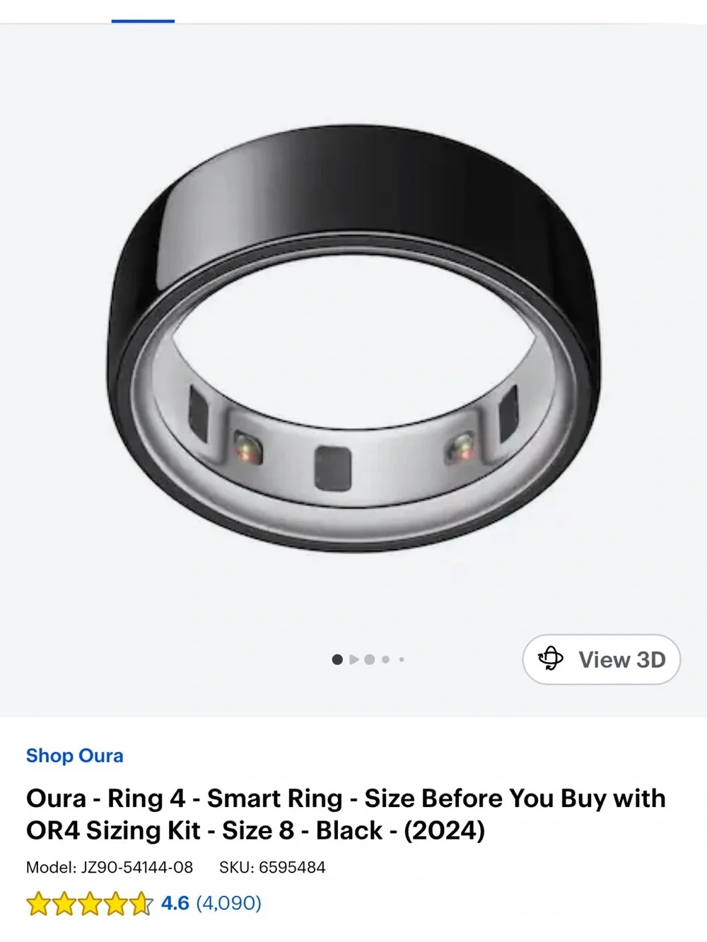 Sealed Oura Ring 4 Smart Ring - Black